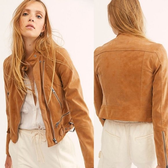We the Free Free People Tan Moto Jacket